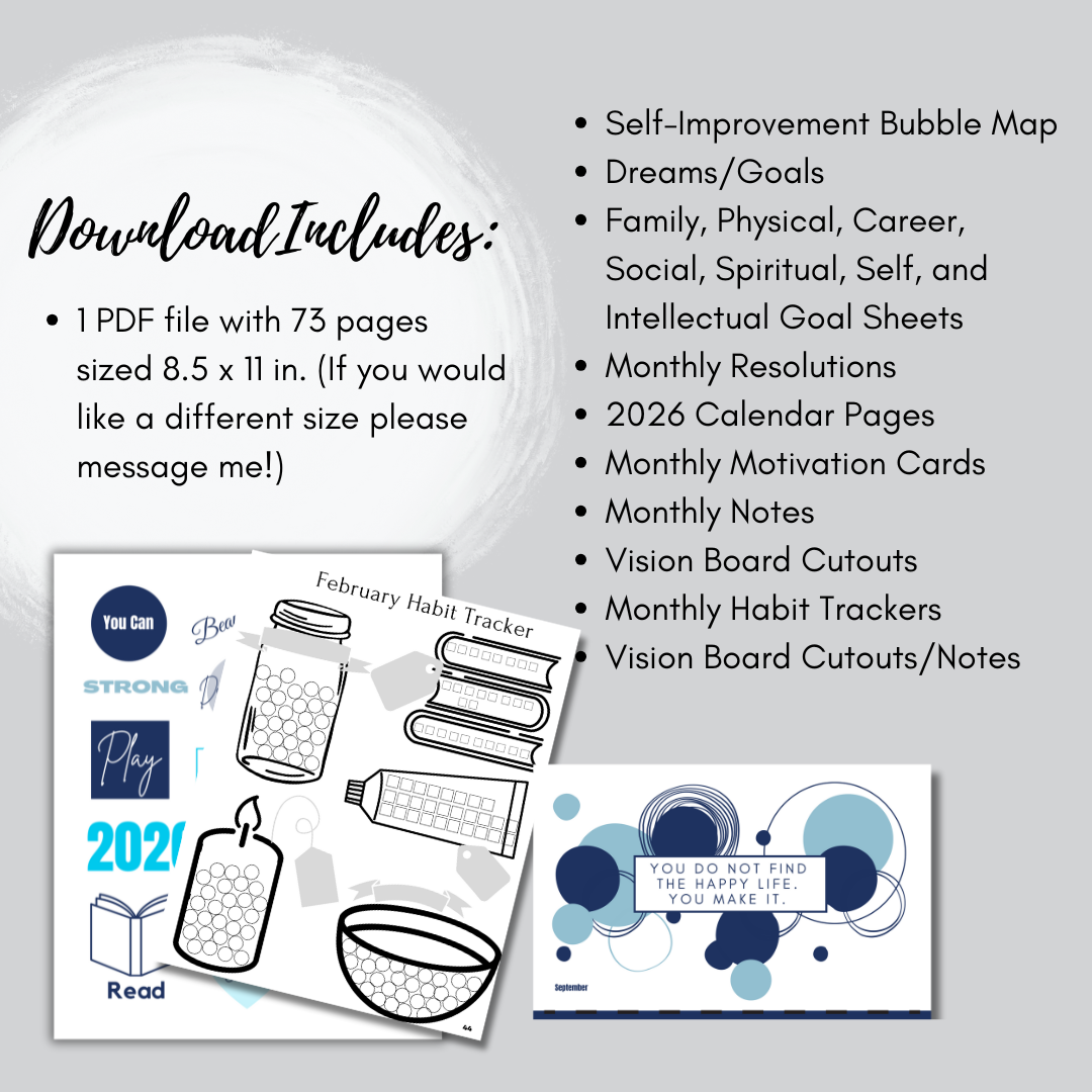 2026 Christian Family Workbook/Planner: Goal & Habit Tracker (Digital Download)