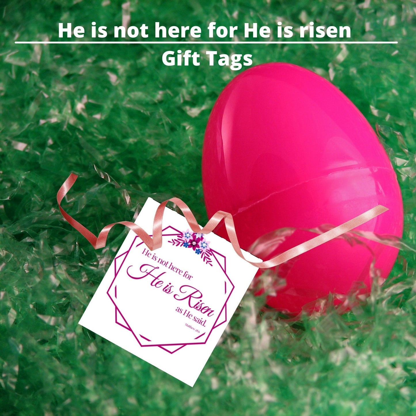 He is Risen Easter Gift Tags - Religious Easter Decor, Christian Easter Decorations