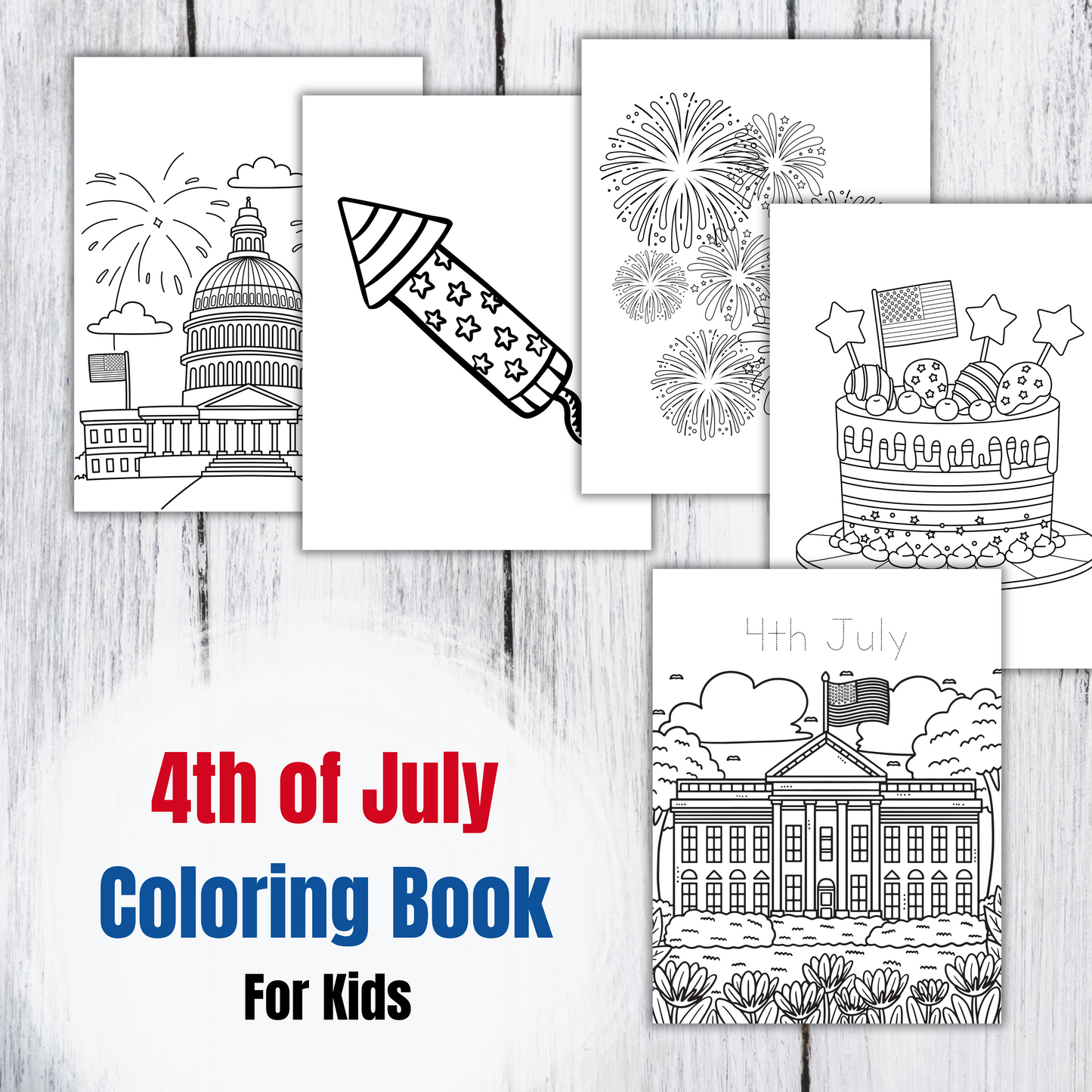 4th of July Coloring Book for Kids