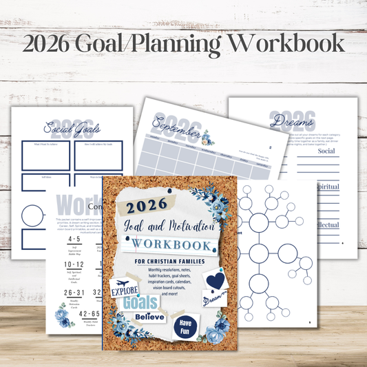 2026 Christian Family Workbook/Planner: Goal & Habit Tracker (Digital Download)