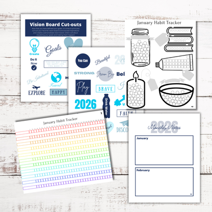 2026 Christian Family Workbook/Planner: Goal & Habit Tracker (Digital Download)