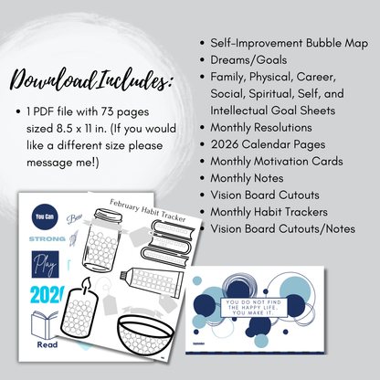 2026 Christian Family Workbook/Planner: Goal & Habit Tracker (Digital Download)