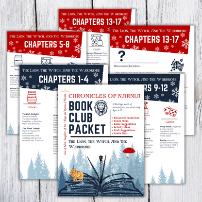 Chronicles of Narnia | Book Club Packet for 'The Lion, The Witch, and The Wardrobe' | Homeschool Book Club | Kids Book Club