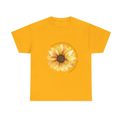 Homeschool Mom - T-Shirt | Sunflower | The Education of a Child is a Work of Love