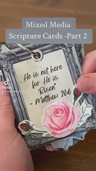 Bible Verse Mixed Media Cards | Memory Tag Flip, Scrapbooking Materials| Printable Download | Junk Journal, Gift Idea