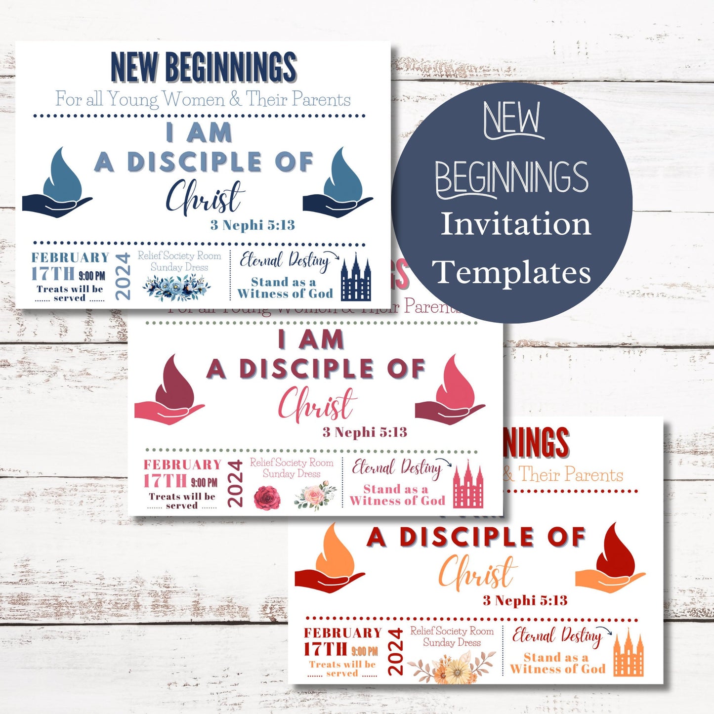 Custom Invitations for Latter Day Saint Young Women Leaders